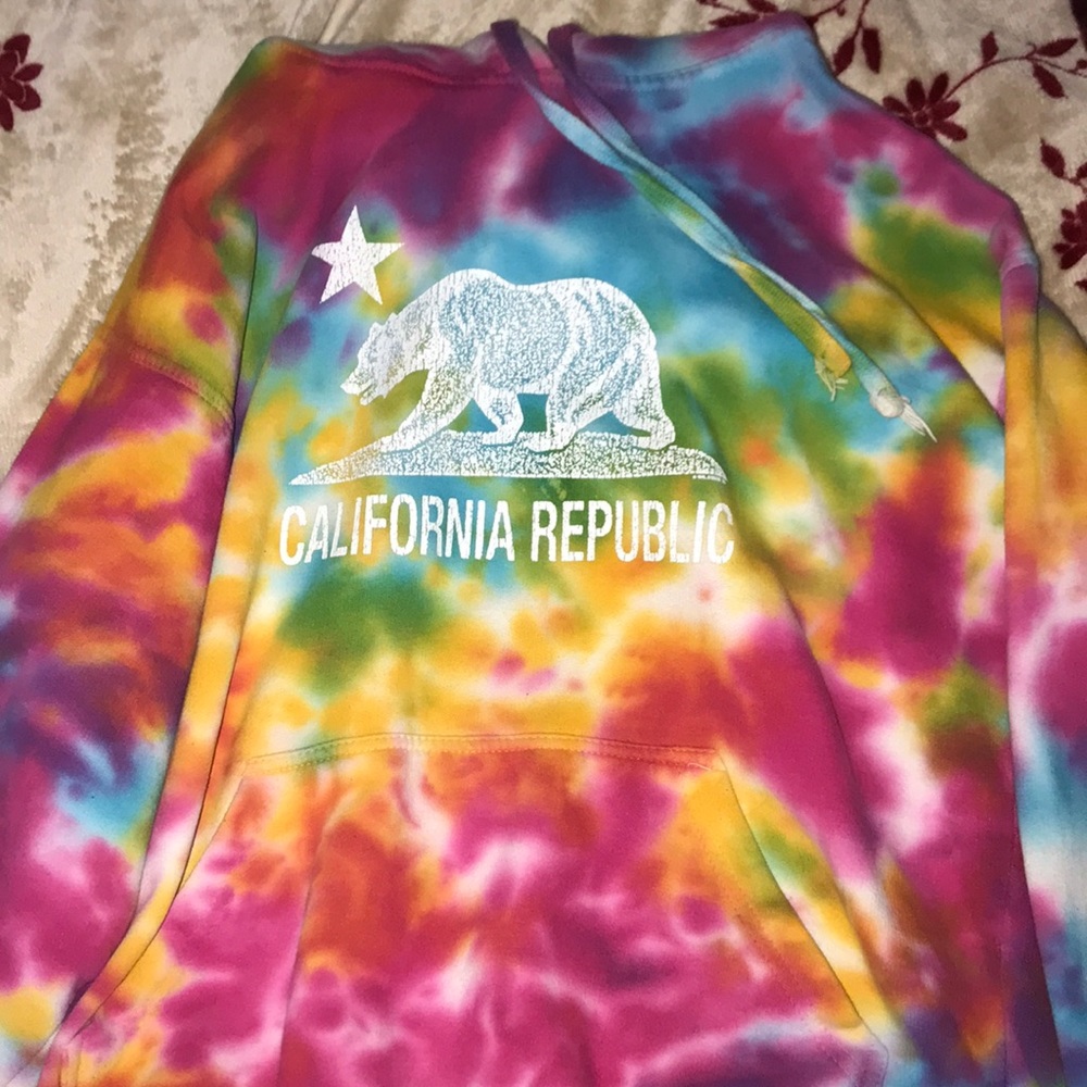 Tye dye California Republic Hoodie